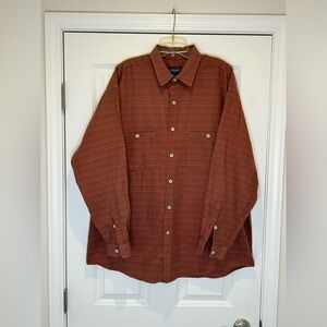Patagonia Organic Cotton Plaid Brown Button-Up Shirt Men's Size XL